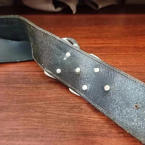 WOMENS Vintage Leather Big buckle belt - Picture 8 of 15